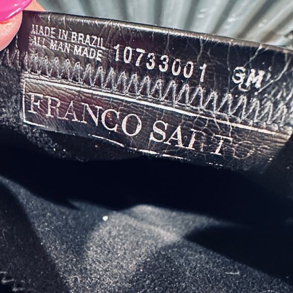 Franco Sarto Black Pull-On Knee High Boots Size 8 Pointed Toe Heel - Picture 6 of 7